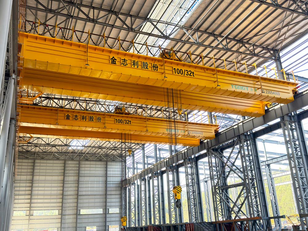 Two 100 ton metallurgical bridge cranes completed the installation test